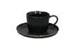 Miniatura Taza y platillo de gres negro Porcelino D16 1