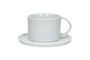 Miniatura Taza y plato grandes de porcelana blanca Porcelino White Clipped