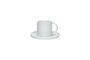 Miniatura Taza y plato pequeños de porcelana blanca Porcelino White Clipped