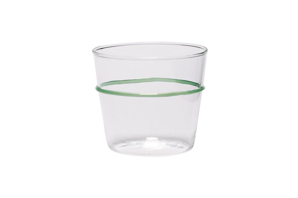 Vaso de agua de cristal verde Orbit Hübsch